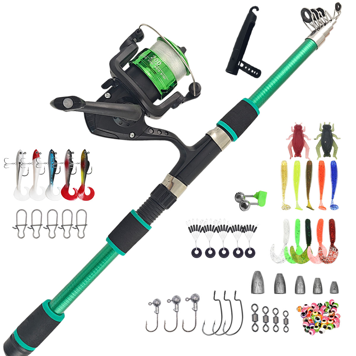 Portable Telescopic Fishing Ro - đánh giá và giá Spincast Reel