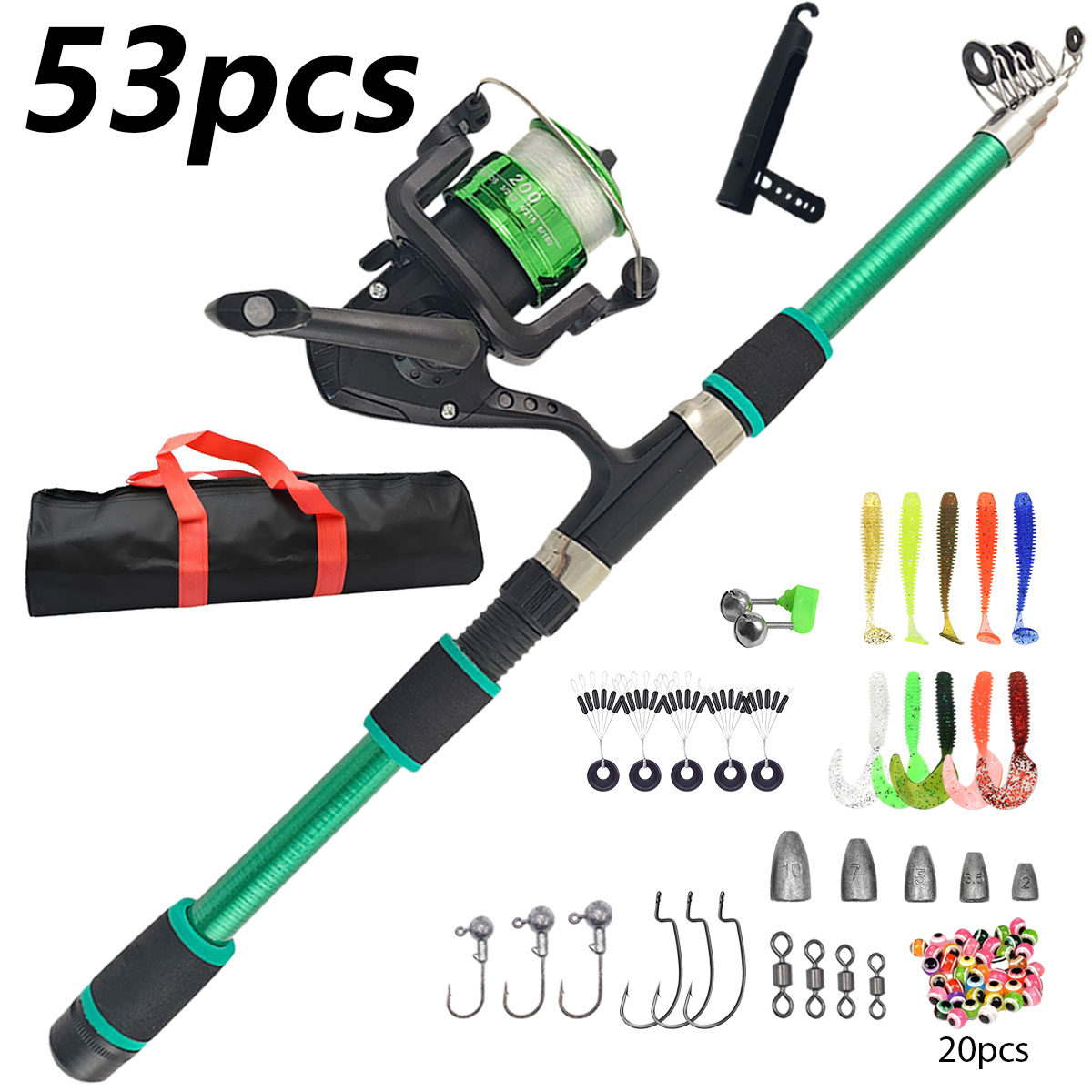 Portable Telescopic Fishing Ro - đánh giá và giá Spincast Reel