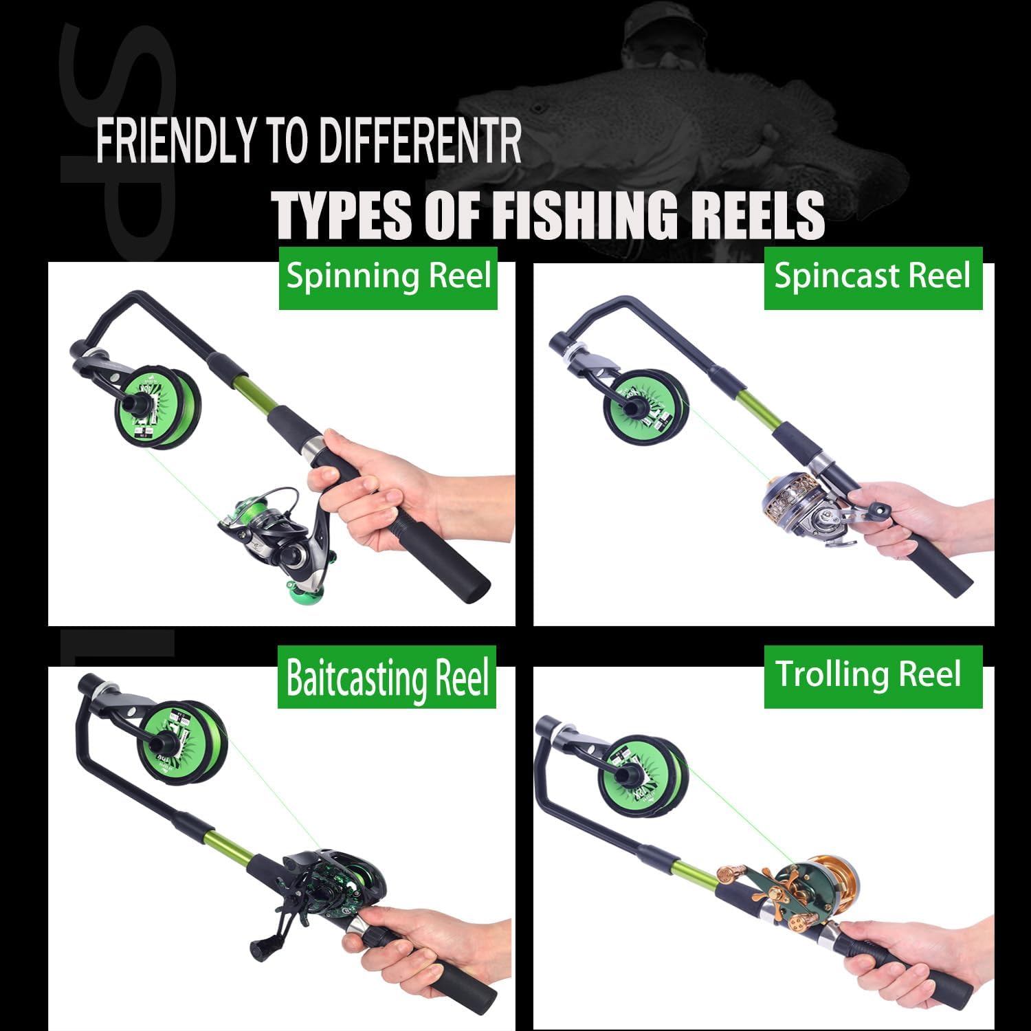 Fishing Line Spooler, Adjustab - đánh giá và giá Trolling Reel