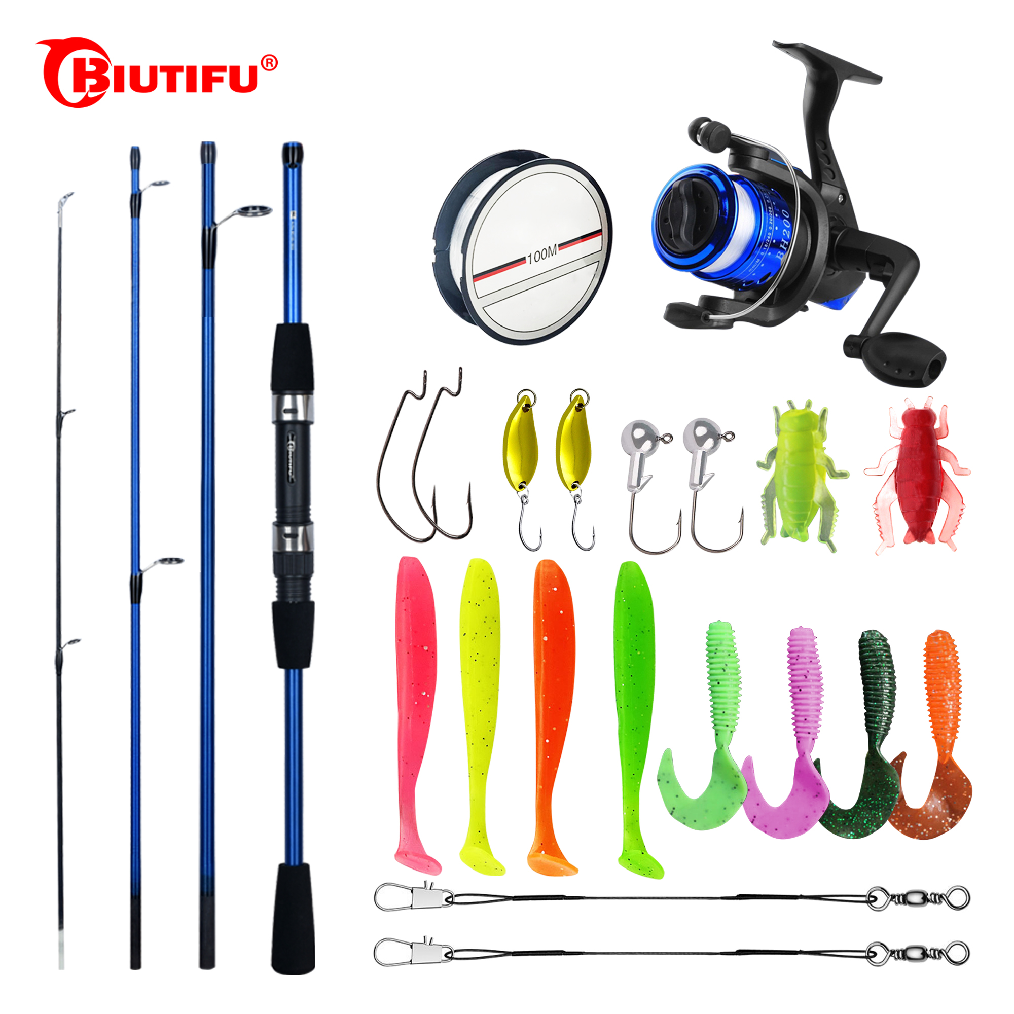 BIUTIFU Spinning Fishing Rod S - đánh giá và giá Spincast Reel